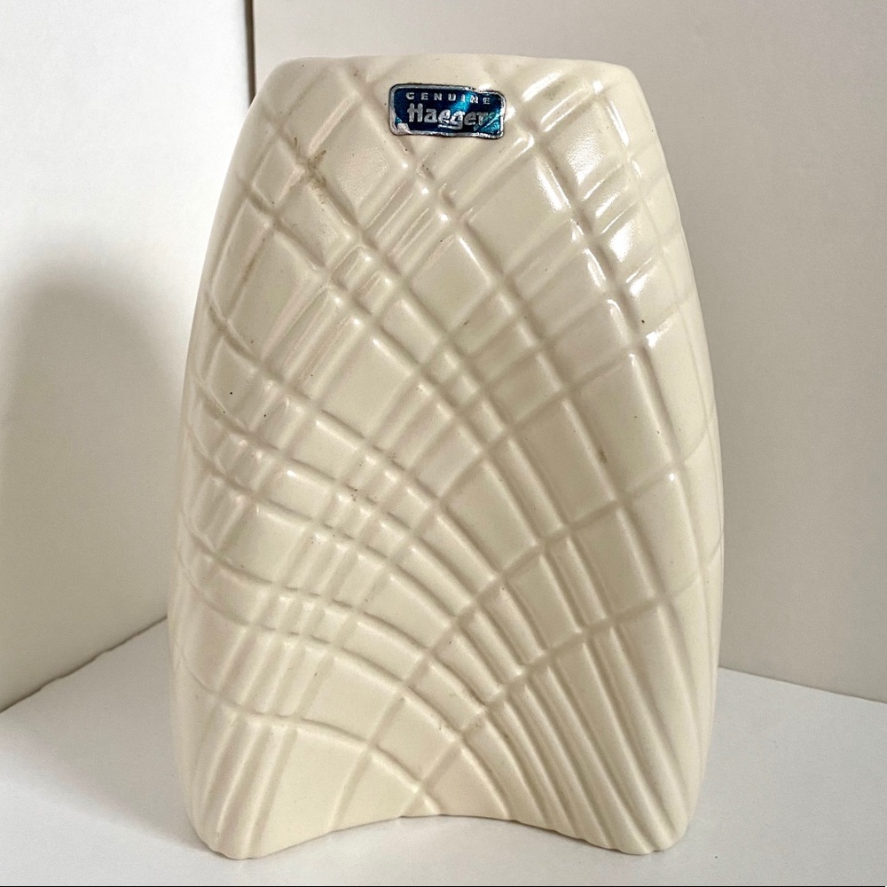 Large MCM Haeger Vase Cream geometric